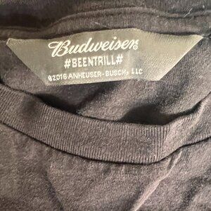 Budweiser #Beertrill Long Sleeve T-Shirt Black Small Anheuser Busch